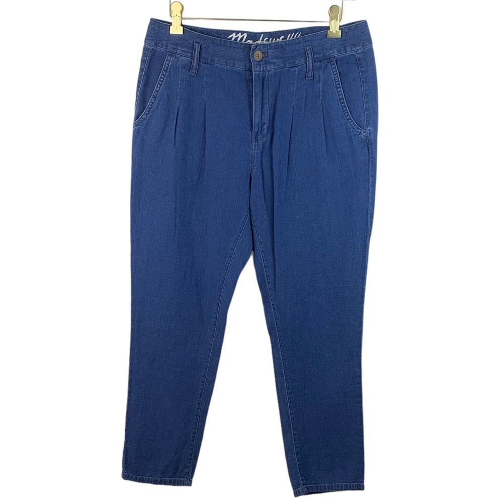 Madewell women’s Jeans pleated front cropped ankle high waist pants size 26